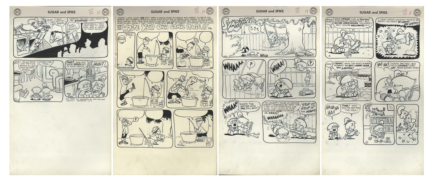 Sheldon Mayer Original Hand-Drawn ''Sugar and Spike'' Comic Book -- Complete Issue With 27 Pages From the June-July 1959 Issue #23 -- Sugar and Spike Discover Movies & Talk to a Mouse